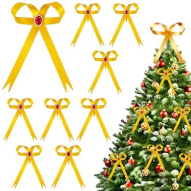 Imagem de JMUQ 12 peças de enfeites de laço de metal com clipe de decoração de laço dourado para casamento, chá de bebê, decoração de festa de aniversário, guirlanda de guirlanda para casa interna e externa, 10