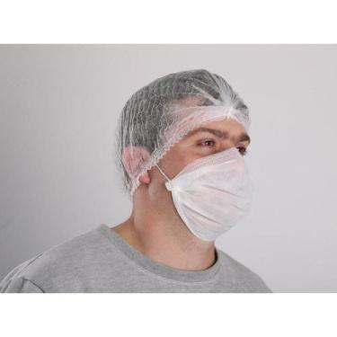 Imagem de Máscara Descartável TNT Dupla Branca Emb. 100 unidades  - Brasmo, Tama