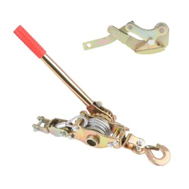 Imagem de HENGJINGTR Tensor de cabo de gancho duplo, tensor de cabo de aço de 1t/2t, trator, guincho manual multifuncional Com braçadeira de cabo Adequado para tração de cabo,2t