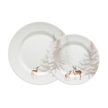 Imagem de Jogo Copa E Cia 12 Peças Aquarelle Natal Em Cerâmica Rena Duo