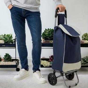 Imagem de Carrinho Carga Dobrável 2 Rodas 30 kg Multiuso Compras Feira Transporte Portátil Básico Resistente