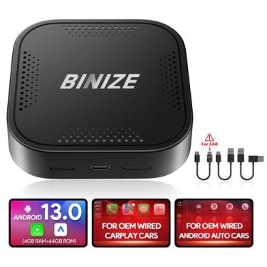 Imagem de Caixa de vídeo multimídia sem fio CarPlay Android Auto BINIZE