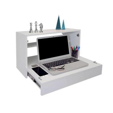 Imagem de Escrivaninha Suspensa Bancada Compacta Com Gaveta Mesa Para Notebook B