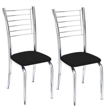 Imagem de Conunto 2 Cadeiras Ipanema Cromada Para Cozinha-material sintético Pre