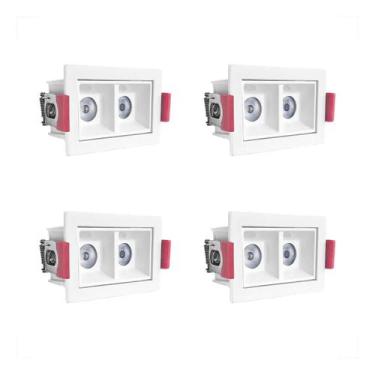 Imagem de 4 Spot Downlight Mini Duplo Led Embutir Corredor 3000K Bet57 - Acende 