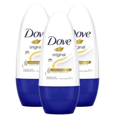 Imagem de Kit 3 Desodorante Antitranspirante Roll-on Dove Original 50ml
