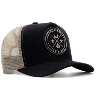 Imagem de Boné Trucker Brasão Preto e Areia MVCK-Masculino