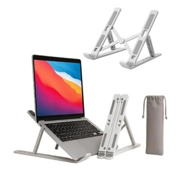 Imagem de Suporte De Notebook De ABS Ajustável Para Notebook De 6 Ângulos Ajustável Dobrável E Ergonômico Para Desktop Portátil Compatível Com Macbook, Ipad, Hp, Dell, Lenovo 10-17 Polegadas