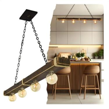 Imagem de Luminária Pendente Caibro Rústico com Corda Sisal e Bocais E27 (Betume Escuro, Grande)