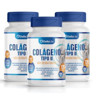 Imagem de Kit 3x Colageno Tipo 2 Uc2 Collagen 40mg + Vitamina Calcio Magnesio 120 Capsulas Suplemento Collagen Para Articulação - Daily Life