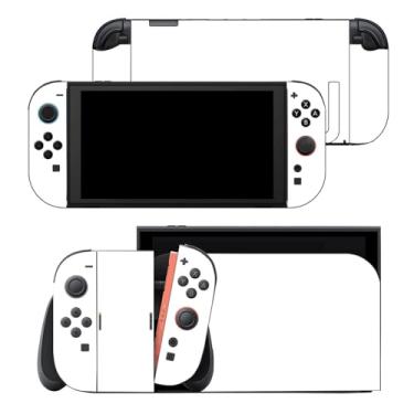 Imagem de Skin Sticker compatível com Switch 2, capa protetora de vinil para console, joy-cons, dock e carregador (branco)