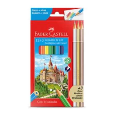Imagem de Lápis De Cor 12 Cores + 3 Metálicos Faber Castell