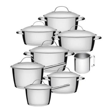 Imagem de Jogo Panelas 7 Peças + Fervedor Allegra Aço Inox Tramontina