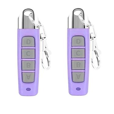 Imagem de Twins Kit2 Universal 4-Button Wireless Alarm Remote Control Replacement Electric Door 433.92 MHz for Car Garage Door Roller Shutter Door Skylight Lock (Purple and Black) (ABCD)