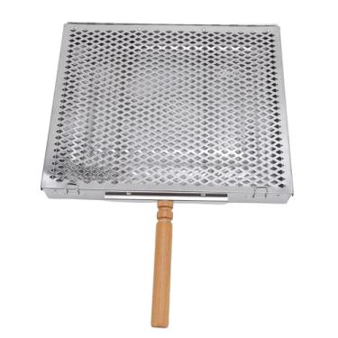 Imagem de GLOGLOW Grel Grate Steel BBQ Rack de Grelhar Com Divisores Ajustáveis ​​para Peixes e Legumes, Ferramenta Perfeita de Cozinha Ao Ar Livre para Camping e Reuniões de Quintal, Cesta de Grelha, Aço