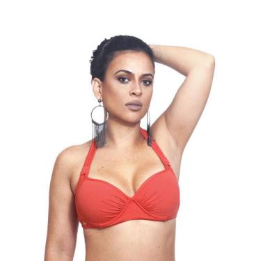 Imagem de Top de biquíni meia taça plus size tamanhos grandes com bojo e aro - E