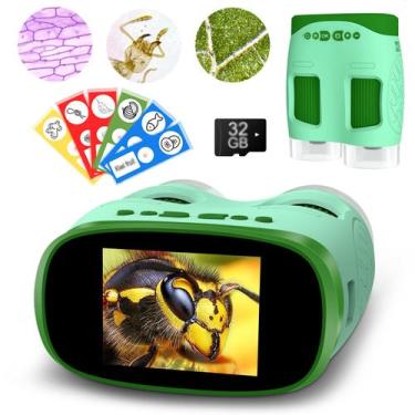 Imagem de Microscópio Nicmore 1000X HD recarregável para crianças 4K 2 LCD com c