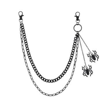 Imagem de Corrente punk para calças de Halloween para jeans, calças de aranha, corrente em camadas, cintos para mulheres e homens, calças hip hop, corrente de jeans, Small, liga metálica, Sem Pedra Preciosa