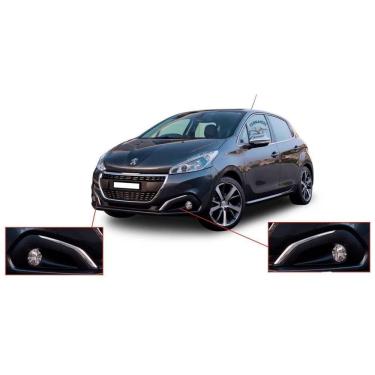 Imagem de Moldura Milha Peugeot 208 2017 2018 Com Friso Cromado O Par