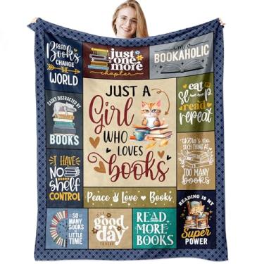 Imagem de Mlkdcid Presentes para amantes de livros para mulheres 152 cm x 127 cm, presentes de livros, presente para clube do livro/leitoras/bibliotecárias/amantes da leitura/leitor ávido, cobertor de leitura