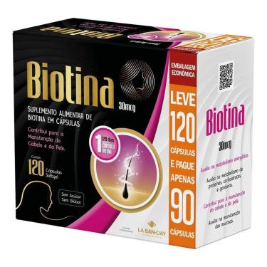 Imagem de Suplemento Biotina 120 Cápsulas-Unissex