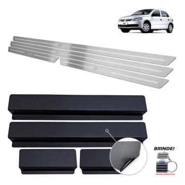 Imagem de Soleiras Em Aço Inox Prata Baixo Relevo Gol G5 2008 A 2012