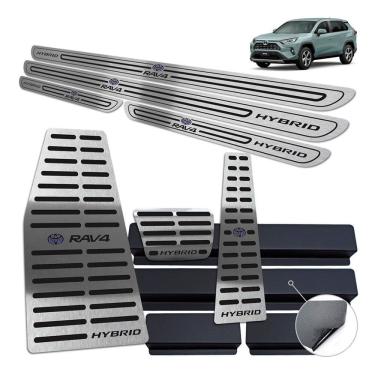 Imagem de Soleira + Pedaleira Descanso Rav4 Hybrid 2020 Preto Baixo R.