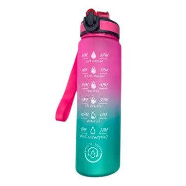 Imagem de Garrafa Água 1l Squeeze Para Academia Fitness Tie Dye Motiva (Rosa)