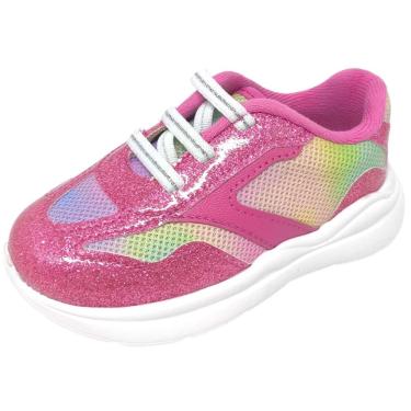 Imagem de Tenis Infantil Menina Calce Fácil Glitter Charmoso Molekinha