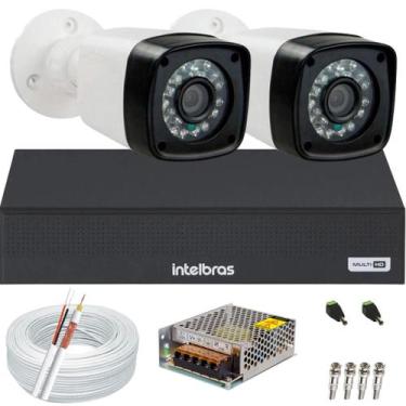 Imagem de Kit 2 Câmeras Segurança 1080p Full Hd Dvr Intelbras Mhdx 4 canais