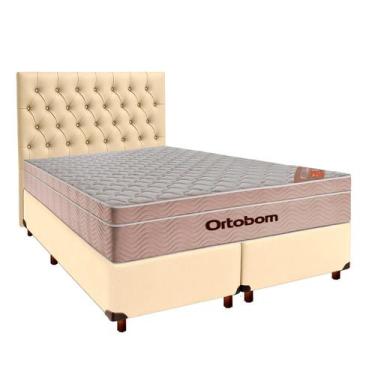Imagem de Cama Box + Colchão Queen Ortobom Molas Ensacadas Airtech + Cabeceira E