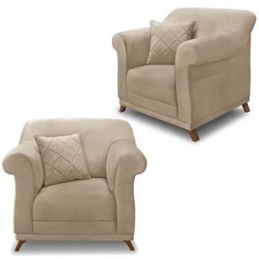 Imagem de Kit 2 Poltronas Decorativas Retro Polo Suede 1101 Ezz