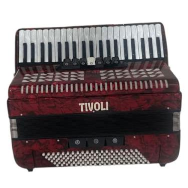Imagem de Acordeon Tivoli Vermelho - 41 Teclas 180 Baixos 3 Vozes Profissional – Estojo + Alças + Correia – Som Italiano Premium