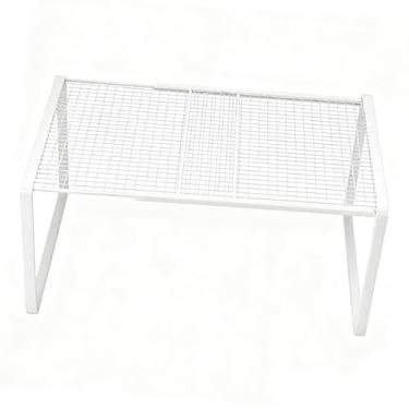 Imagem de Ｂｅｓｇａ Organizador Rack Armário Expansível Prateleira de Armazenamento Organização Doméstica Despensa Pratos Cozinha Reutilizável Antiderrapante, White S
