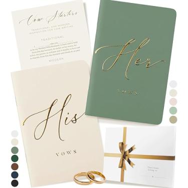 Imagem de ARTESORI Livro de votos de casamento para ela e ele, toque suave, gravação em ouro, 28 páginas alinhadas, livros de votos de casamento dele e dela, essenciais de casamento, presentes para lista de