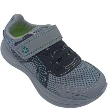 Imagem de Molekinho, Tênis Molekinho Menino Bebê Nylon Gaspea com Perfuros (Cinza/Preto, BR, Criança de 9 a 12 anos, Numérico, 33)