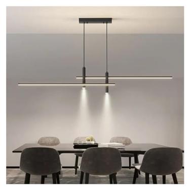 Imagem de Luminária pendente LED minimalista moderna, preta e dourada, compatível com mesa de cozinha, sala de jantar, lustre, decoração para casa, luminária, lustre, luminária