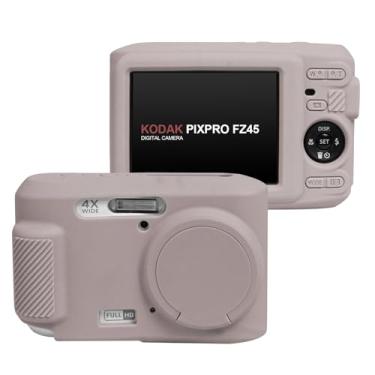 Imagem de Easy Hood Capa para Kodak PIXPRO FZ45, capa de câmera de silicone macio com capa de lente removível, capa protetora leve, ajuste personalizado para câmera FZ45 (Tiffany Grey)