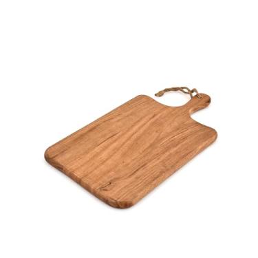 Imagem de Hanol Tábua de cortar madeira de acácia para carne, queijo, pão, frutas e legumes – tábua de cozinha durável (33 cm x 17,8 cm x 1,9 cm)