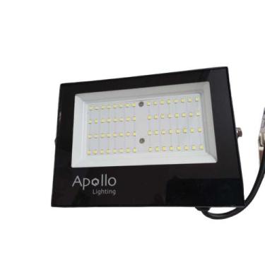 Imagem de Mini Refletor de led holofote 100w branco fio bivolt externo - telinte