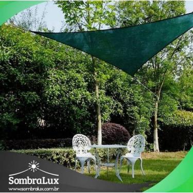 Imagem de Toldo Vela Cobertura De Sombreamento Triangulo Sombralux Verde