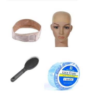 Imagem de Kit Hair Grip + Wig Cap + Escova + Fita Azul Lace Front 3Mt - C e c sh