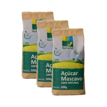Imagem de Kit 3X: Açúcar Mascavo Orgânico Coopernatural 500g