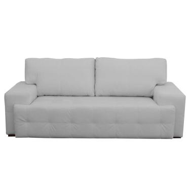 Imagem de Sofá 3 Lugares Sala de Estar Roma 230 cm Couro Branco - Gran Belo