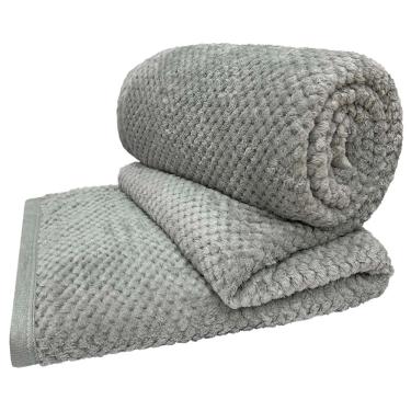 Imagem de Cobertor Manta Willow Casal Queen 2,40m x 2,20m Alto Relevo Macio - Cinza