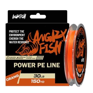 Imagem de ANGRYFISH Linha de pesca trançada laranja Solar Burst - Linha trançada PE forte e sensível - Ultra-forte e resistente à abrasão - Diâmetro mais fino para moldes mais longos - Uso em água doce em água