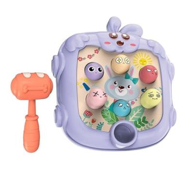 Imagem de Jogo Bate Bichinho Interativo com Martelo – Brinquedo Educativo Infantil | Estimula Coordenação Motora, Reflexos e Habilidades Cognitivas | Para Crianças de 3 a 6 Anos (Lilás)