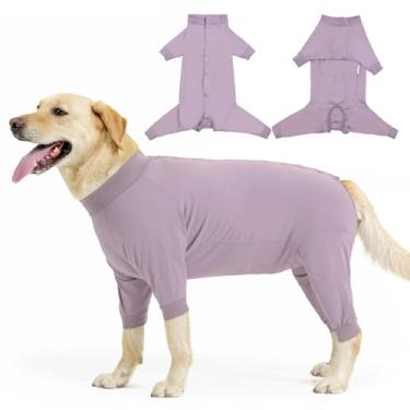 Imagem de LIANZIMAU Traje de recuperação de cirurgia para cães alternativo de corpo inteiro para cone com mangas de perna confortável para esterilização neutro terno para fêmeas e cães machos roupas protetoras