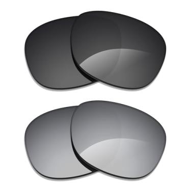 Imagem de Alphax 2 pares de lentes polarizadas de substituição para óculos de sol Ray Ban Scuderia Ferrari Collection RB3673M 56 mm - preto + titânio
