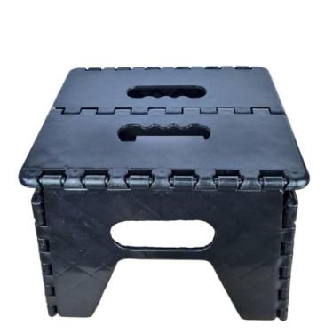 Imagem de Banquinho Banco Banqueta Dobrável Portátil 21cm Preta